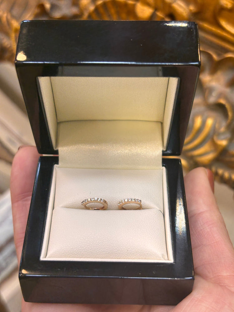 Children’s 9ct Yellow Gold Hoop Earrings with Brilliant - Cut CZs - Hyman’s Jewellers