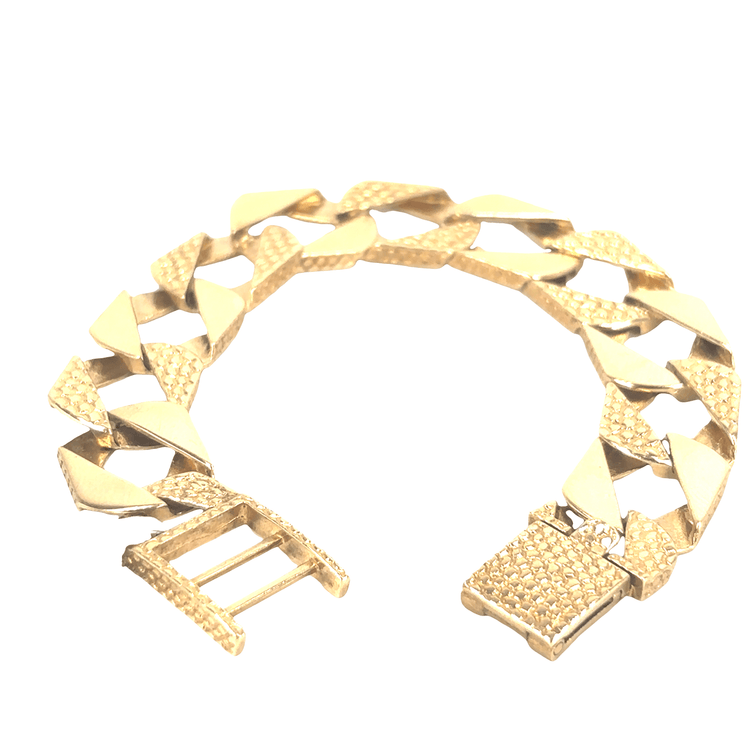Children’s 9ct Yellow Gold Textured Link Chain Bracelet - 22.1g - Hyman’s Jewellers