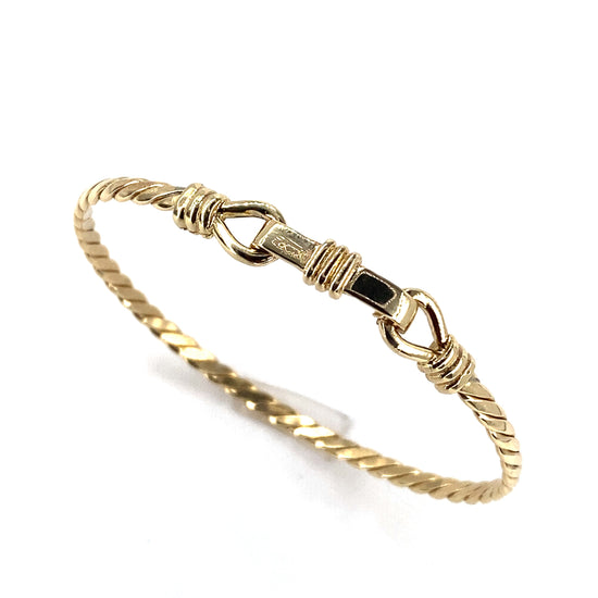 Children’s 9ct Yellow Gold Twist Hook & Eye Bangle - Hyman’s Jewellers