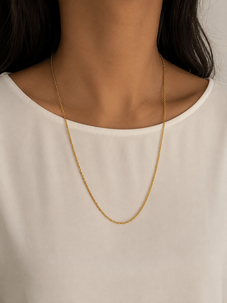 Classic 9ct Yellow Gold Trace Chain Necklace - Hyman’s Jewellers