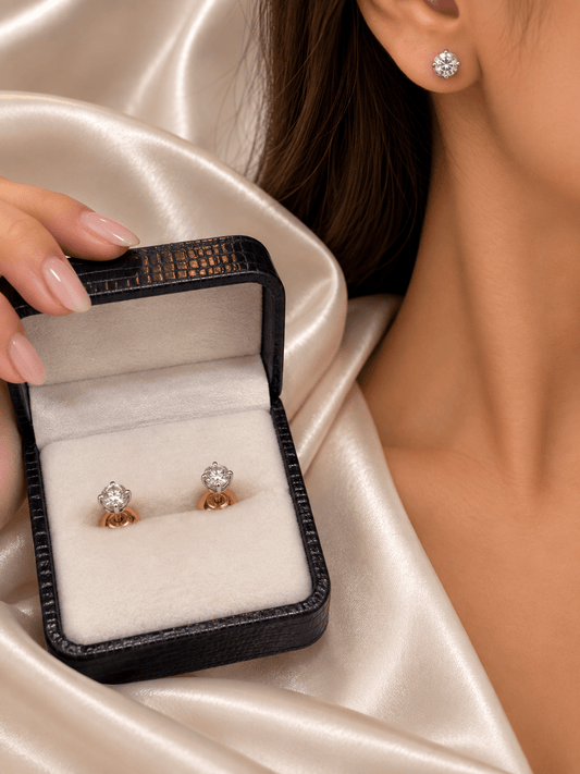 Classic Diamond Stud Earrings — 18CT Yellow Gold - Hyman’s Jewellers