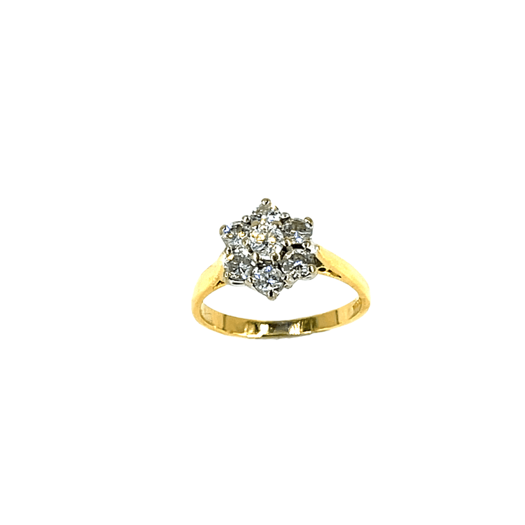 Diamond Floral Cluster Ring in 18ct Yellow Gold - Hyman’s Jewellers