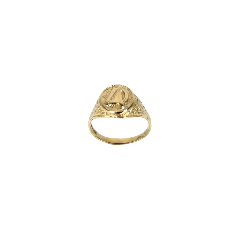 Engraved Initial 9CT Yellow Gold Signet Ring - Hyman’s Jewellers