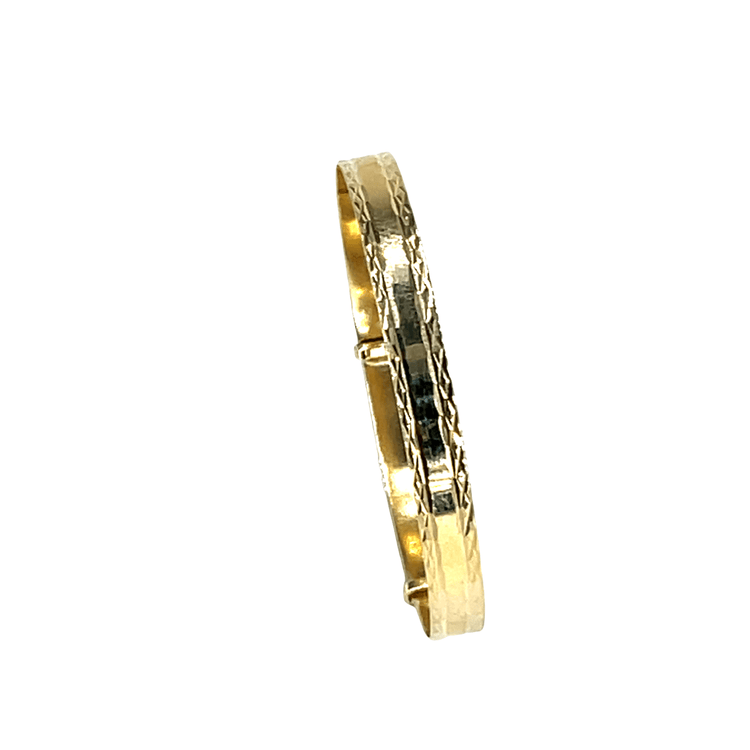 Engraved Yellow Gold Expanding Baby Bangle - Hyman’s Jewellers