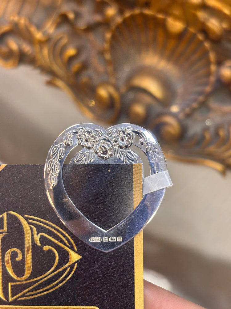 Floral Heart Sterling Silver Bookmark - Hyman’s Jewellers