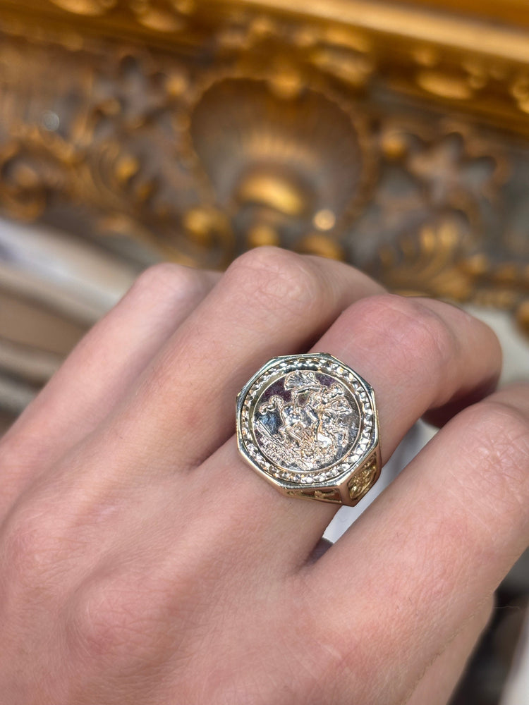 Intricate Yellow Gold Signet Ring with Detailed Design - Hyman’s Jewellers