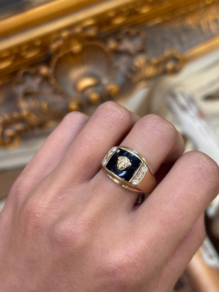 Men’s 14ct Yellow Gold Medusa Head Ring - 3.5g - Hyman’s Jewellers