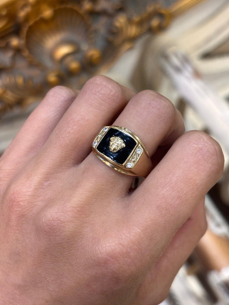 Men’s 14ct Yellow Gold Medusa Head Ring - 3.5g - Hyman’s Jewellers