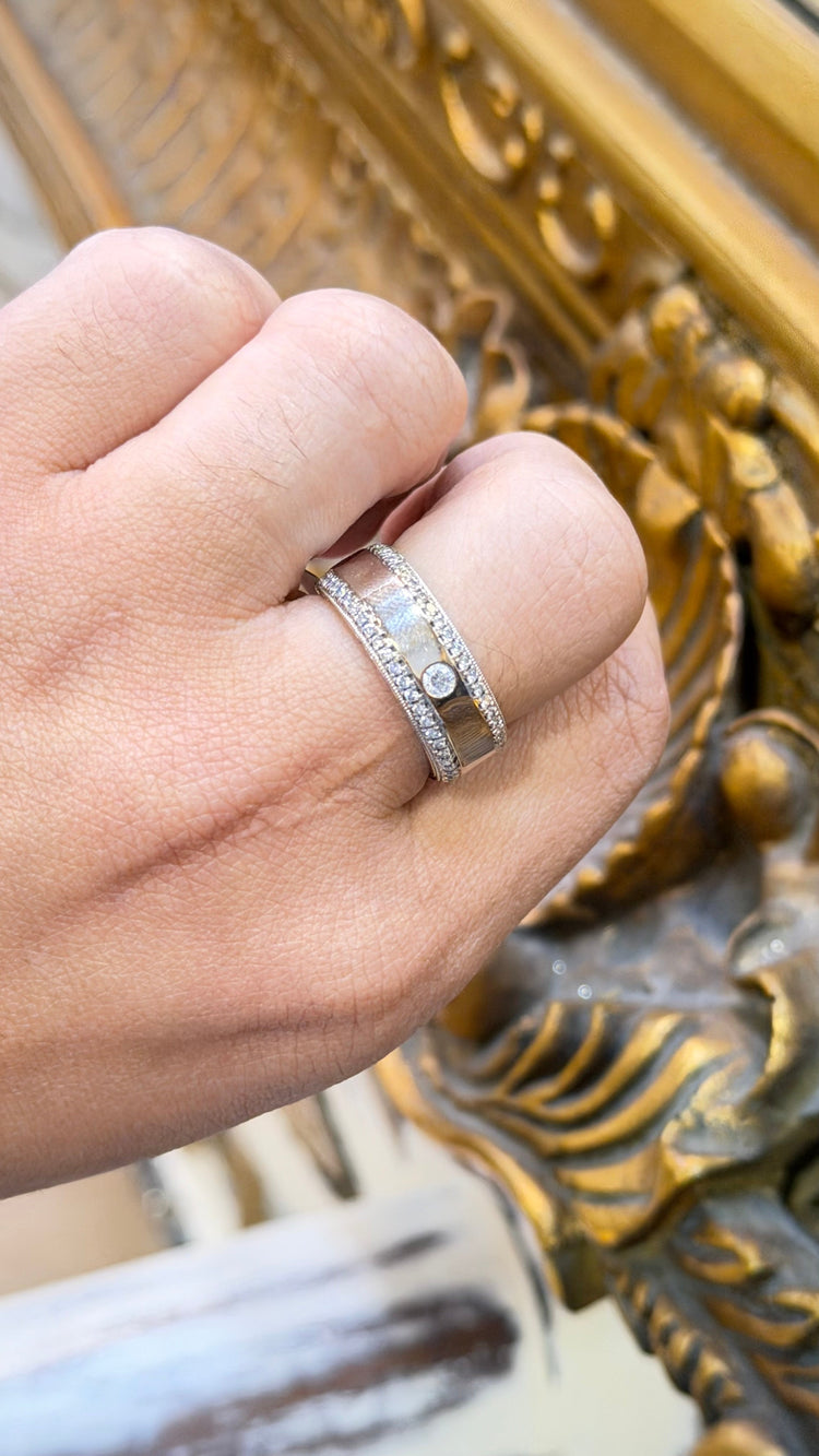 Men’s 18ct Elegant White Gold Vera Wang Brilliant Cut Diamond Eternity Band Ring - Hyman’s Jewellers