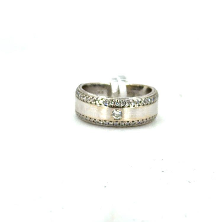 Men’s 18ct Elegant White Gold Vera Wang Brilliant Cut Diamond Eternity Band Ring - Hyman’s Jewellers