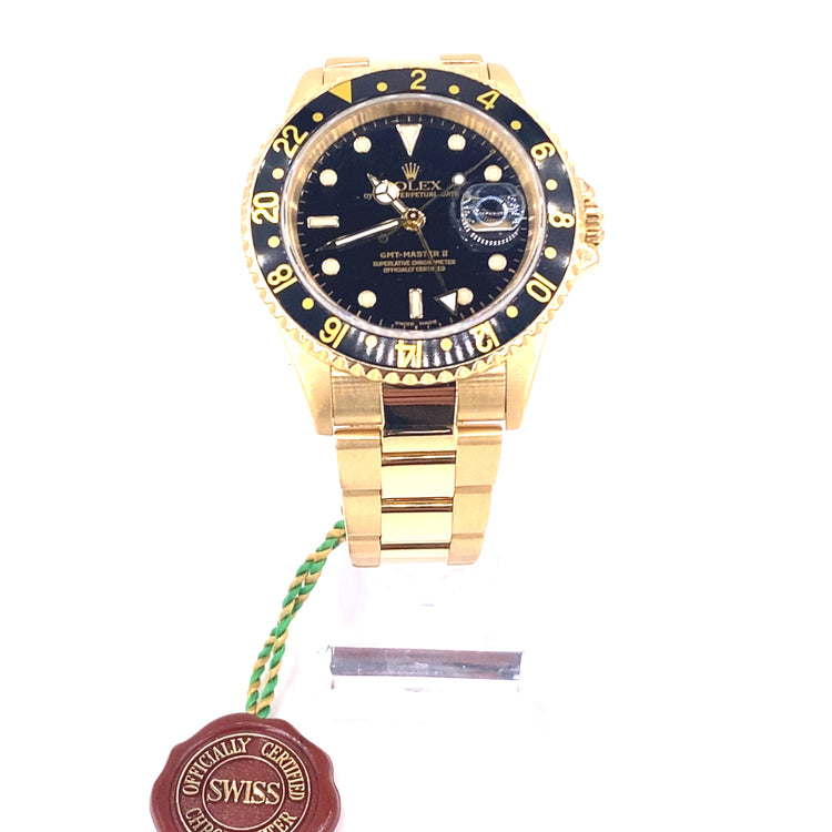 Men’s 18ct Yellow Gold Rolex GMT 2 Watch - Hyman’s Jewellers