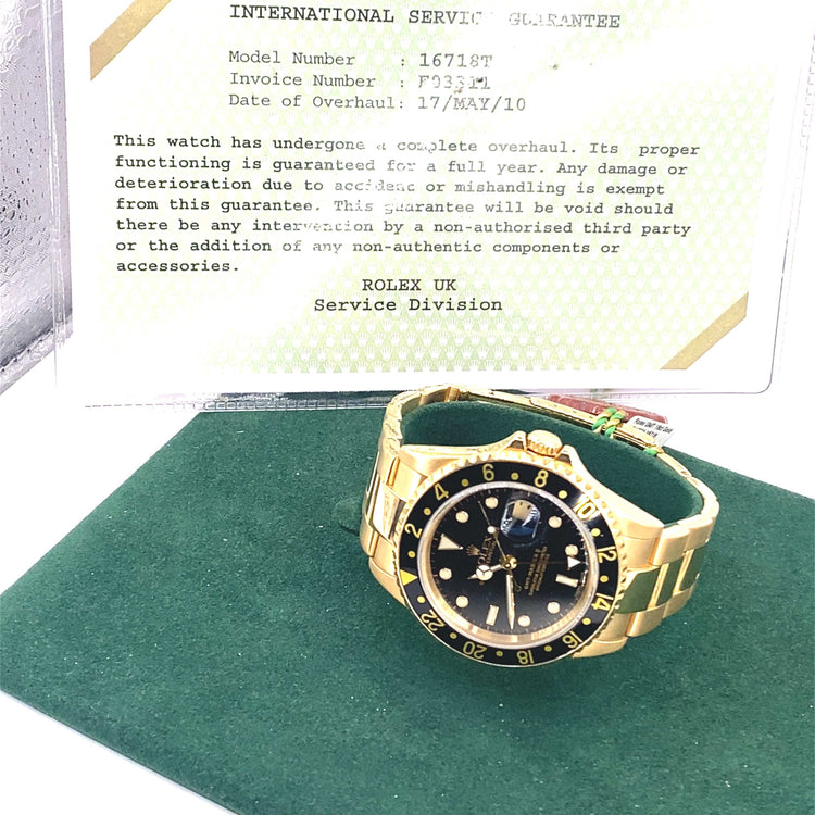 Men’s 18ct Yellow Gold Rolex GMT 2 Watch - Hyman’s Jewellers