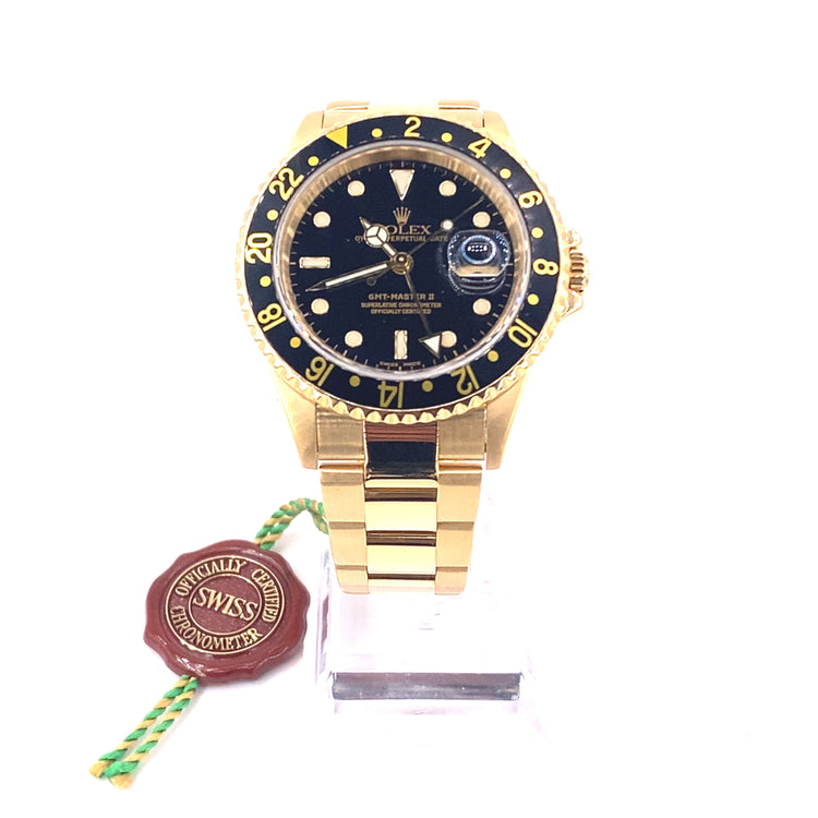 Men’s 18ct Yellow Gold Rolex GMT 2 Watch - Hyman’s Jewellers