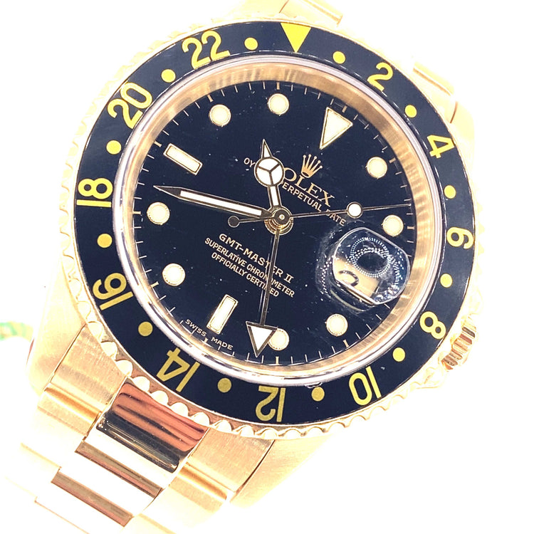 Men’s 18ct Yellow Gold Rolex GMT 2 Watch - Hyman’s Jewellers