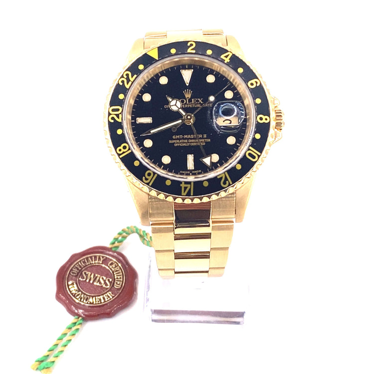 Men’s 18ct Yellow Gold Rolex GMT 2 Watch - Hyman’s Jewellers