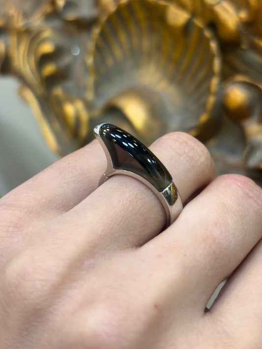 Men’s 925 Silver Smoky Quartz Emporio Armani Ring - Hyman’s Jewellers