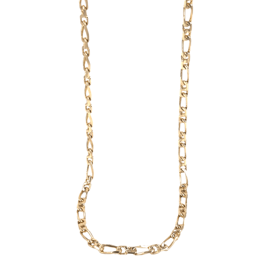Men’s 9ct Classic Yellow Gold Fancy Figaro Chain Necklace - 26.6g 26” - Hyman’s Jewellers