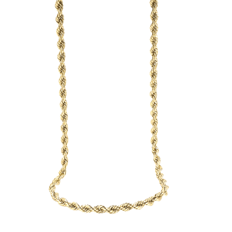 Men’s 9ct Classic Yellow Gold Hollow Rope Chain Necklace - 0.5cm 28” 12.5g - Hyman’s Jewellers