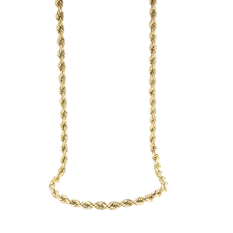 Men’s 9ct Classic Yellow Gold Hollow Rope Chain Necklace - 0.5cm 28” 12.5g - Hyman’s Jewellers