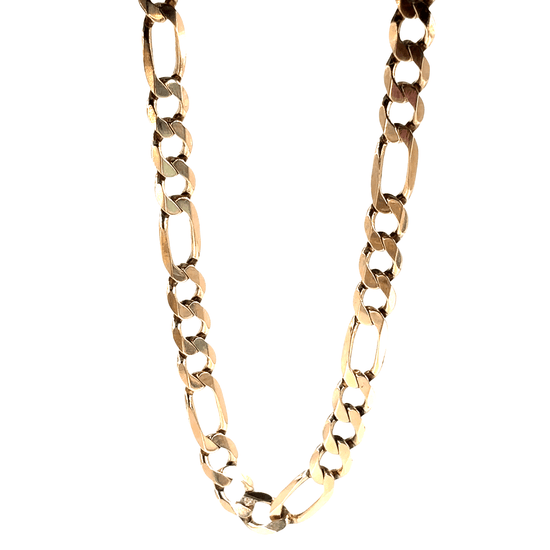 Men’s 9ct Elegant Figaro Yellow Gold Chain Necklace - 44.5g 21” - Hyman’s Jewellers
