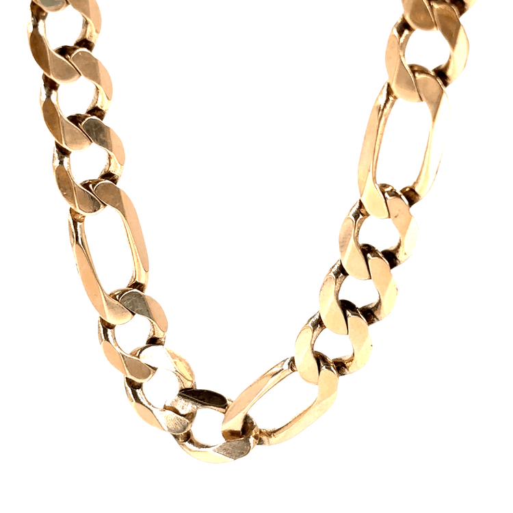 Men’s 9ct Elegant Figaro Yellow Gold Chain Necklace - 44.5g 21” - Hyman’s Jewellers