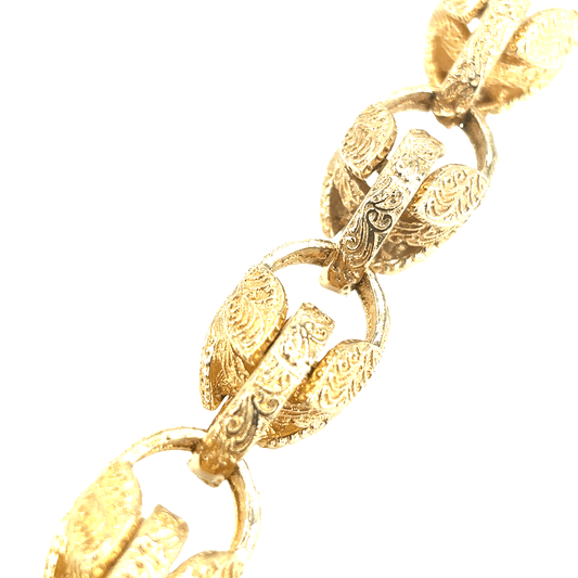 Men’s 9ct Tulip Engraved Yellow Gold Chain Necklace 109g 30” - Hyman’s Jewellers