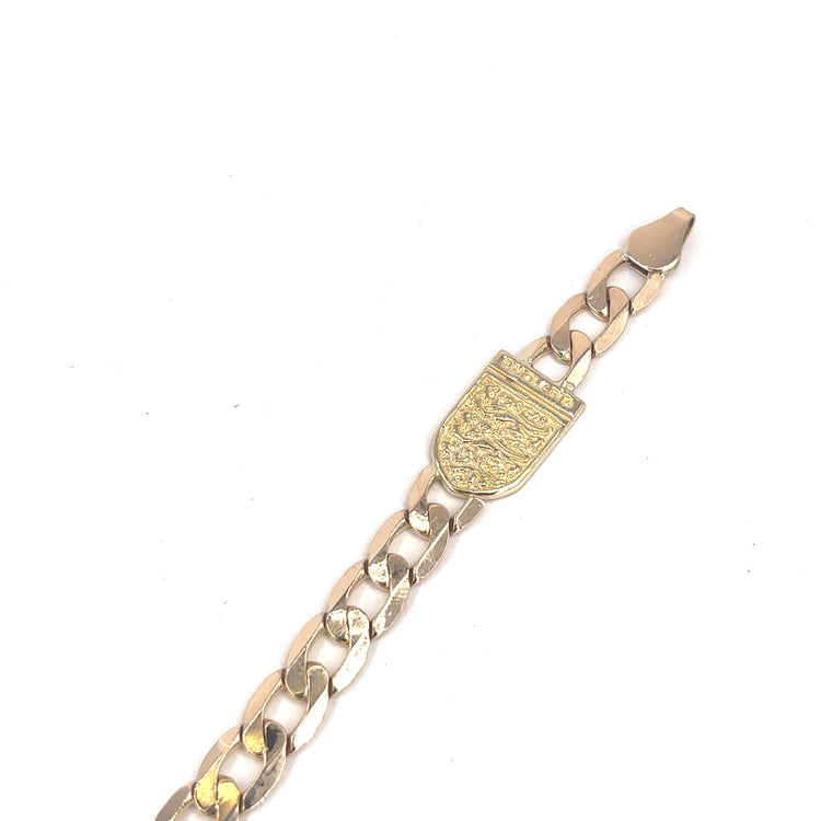 Men’s 9ct Yellow Gold 3 Lions Curb Bracelet - 13g - Hyman’s Jewellers
