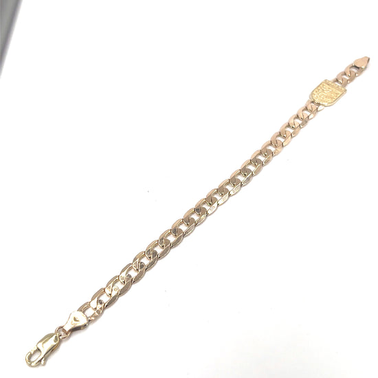 Men’s 9ct Yellow Gold 3 Lions Curb Bracelet - 13g - Hyman’s Jewellers