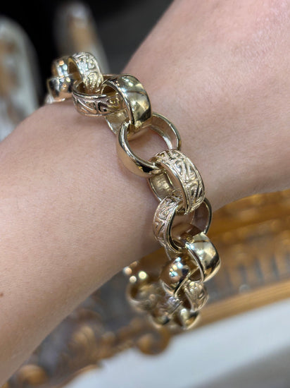 Men’s 9ct Yellow Gold Belcher Bracelet - 40.4g 9.5” - Hyman’s Jewellers