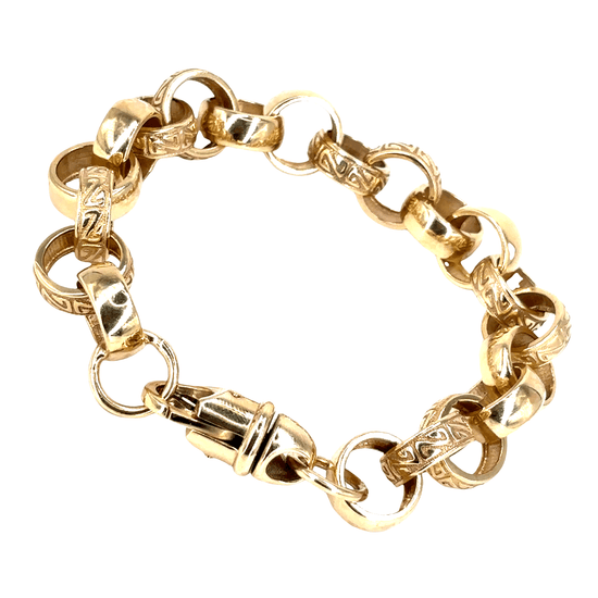 Men’s 9ct Yellow Gold Belcher Bracelet - 40.4g 9.5” - Hyman’s Jewellers