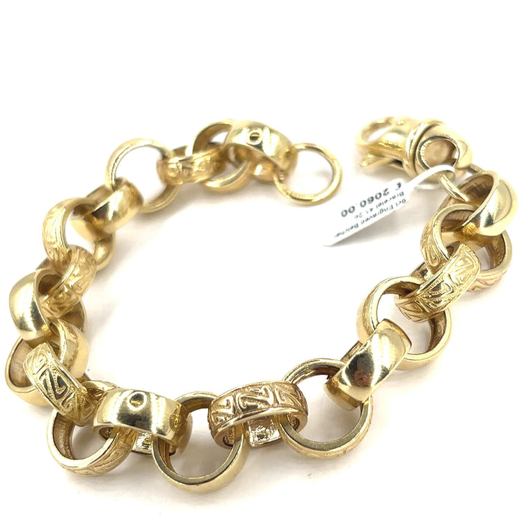 Men’s 9ct Yellow Gold Belcher Bracelet - 41.3G 9” - Hyman’s Jewellers