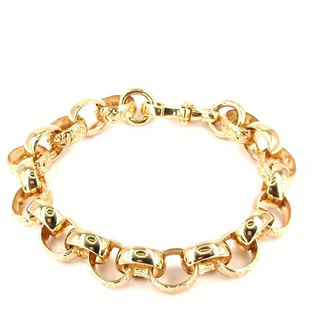 Men's 9ct Yellow Gold Belcher Link Bracelet - 36g - Hyman’s Jewellers