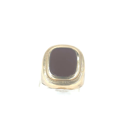 Men’s 9ct Yellow Gold Carnelian Signet Ring - 9.7g - Hyman’s Jewellers