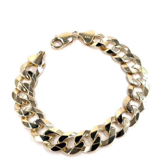 Men’s 9ct Yellow Gold Curb Bracelet - 39g - Hyman’s Jewellers