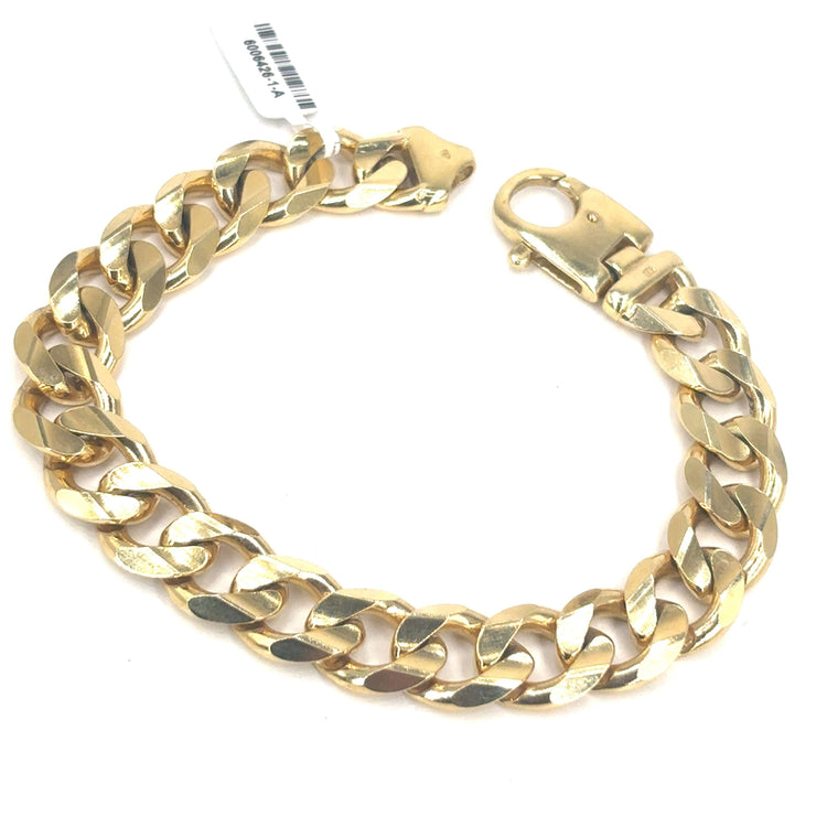 Men’s 9ct Yellow Gold Curb Bracelet - 48g 9” - Hyman’s Jewellers
