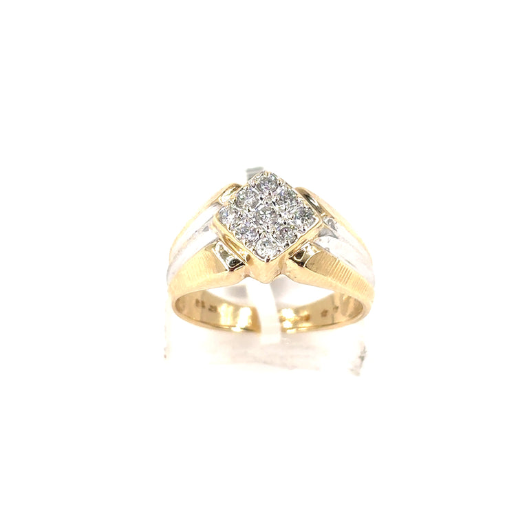 Men’s 9ct Yellow Gold Diamond Sitnet Ring - 3.8g Size S 0.20ct - Hyman’s Jewellers