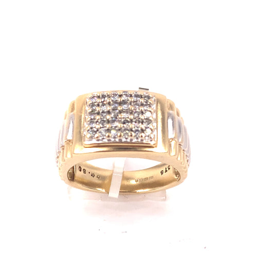 Men’s 9ct Yellow Gold Diamond Watch Link Ring - 0.50ct Size V 8.9g - Hyman’s Jewellers