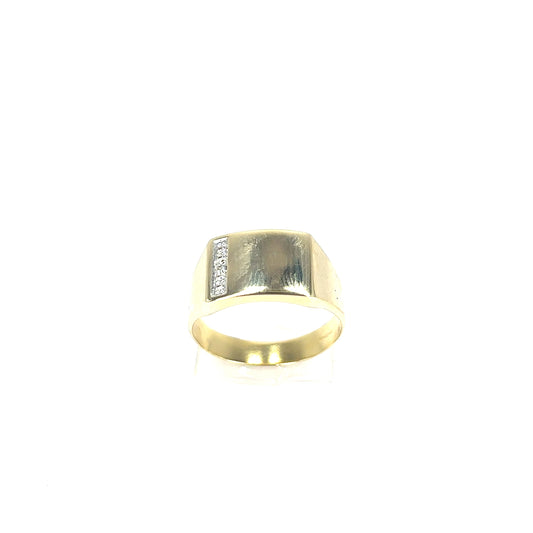 Men’s 9ct Yellow Gold Hollow Square Signet Ring - 2.9g - Hyman’s Jewellers