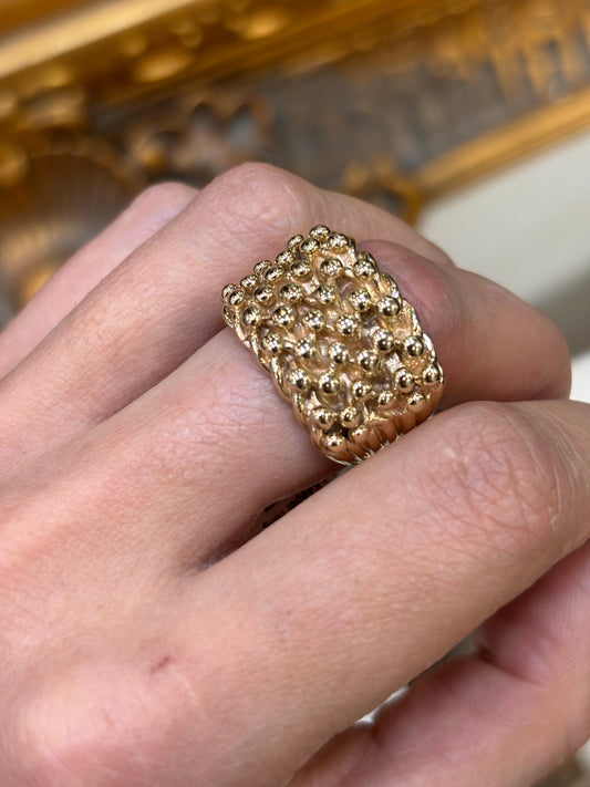 Men’s 9ct Yellow Gold Keeper Ring - 10.2g Size T - Hyman’s Jewellers