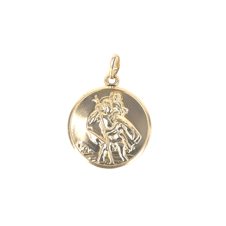 Men’s 9ct Yellow Gold St. Christopher Medallion Pendant - 6g - Hyman’s Jewellers