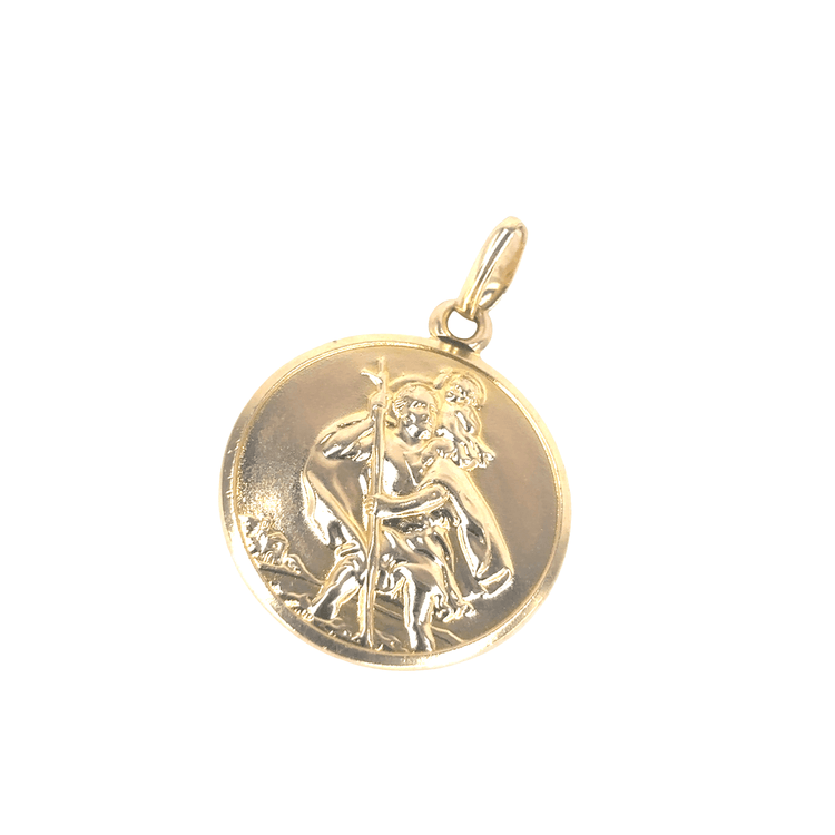 Men’s 9ct Yellow Gold St. Christopher Medallion Pendant - 6g - Hyman’s Jewellers