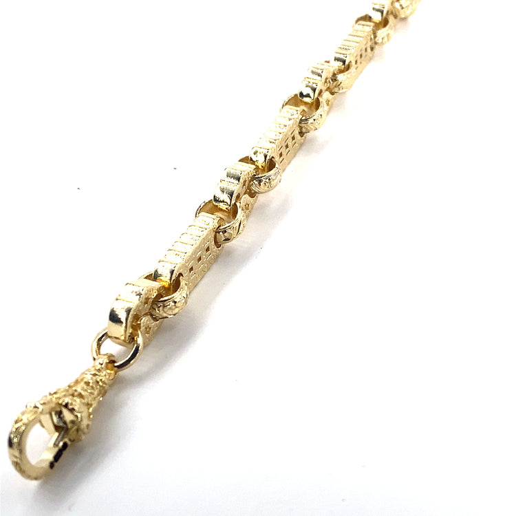 Men’s 9ct Yellow Gold Star & Bar Bracelet - 40.4g - Hyman’s Jewellers