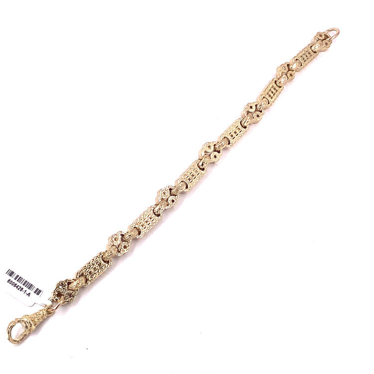 Men’s 9ct Yellow Gold Star & Bar Bracelet - 50.3g - Hyman’s Jewellers