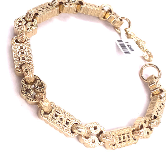 Men’s 9ct Yellow Gold Star & Bar Bracelet - 50.3g - Hyman’s Jewellers