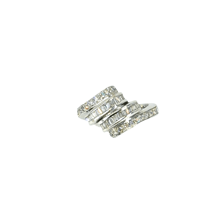 Multi - Row Diamond Swirl Cocktail Ring in 18CT White Gold - Hyman’s Jewellers