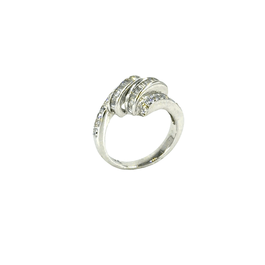Multi - Row Diamond Swirl Cocktail Ring in 18CT White Gold - Hyman’s Jewellers