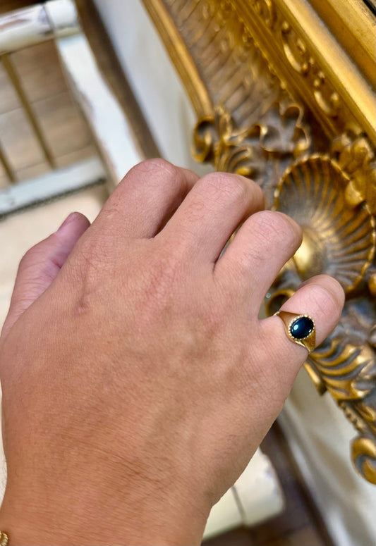 Oval Onyx Signet Ring in 9CT Yellow Gold 1.2g - Hyman’s Jewellers