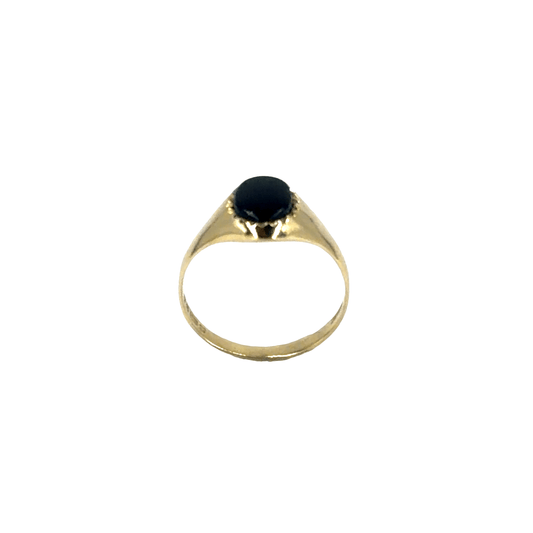 Oval Onyx Signet Ring in 9CT Yellow Gold 1.2g - Hyman’s Jewellers