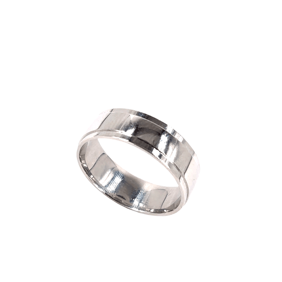 Platinum Band Ring in White Gold - 7.3G size O - Hyman’s Jewellers