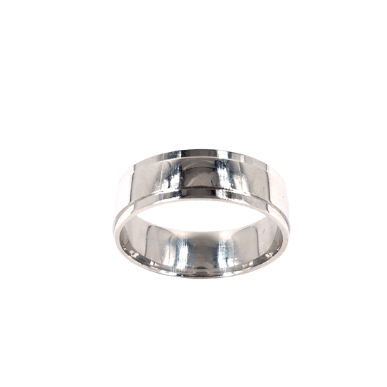 Platinum Band Ring in White Gold - 7.3G size O - Hyman’s Jewellers